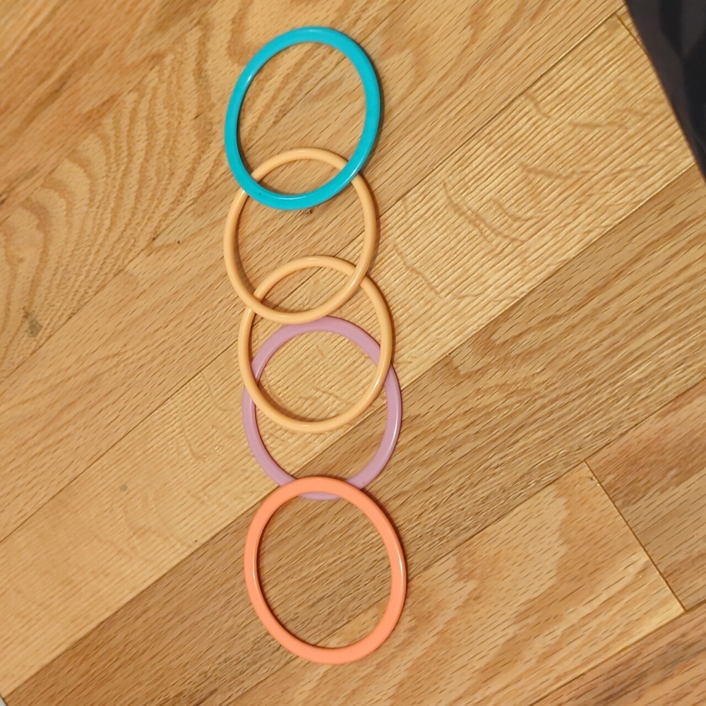 Set of five plastic bangles